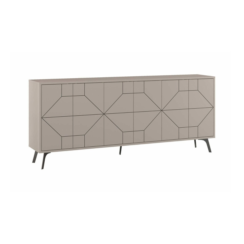 Dmora Kommode Holzeffekt zement 184x35 cm style modern Grau Holz