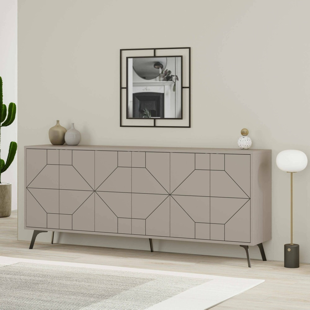 Buffet effet bois ciment 184x35 cm - Maisons du Monde