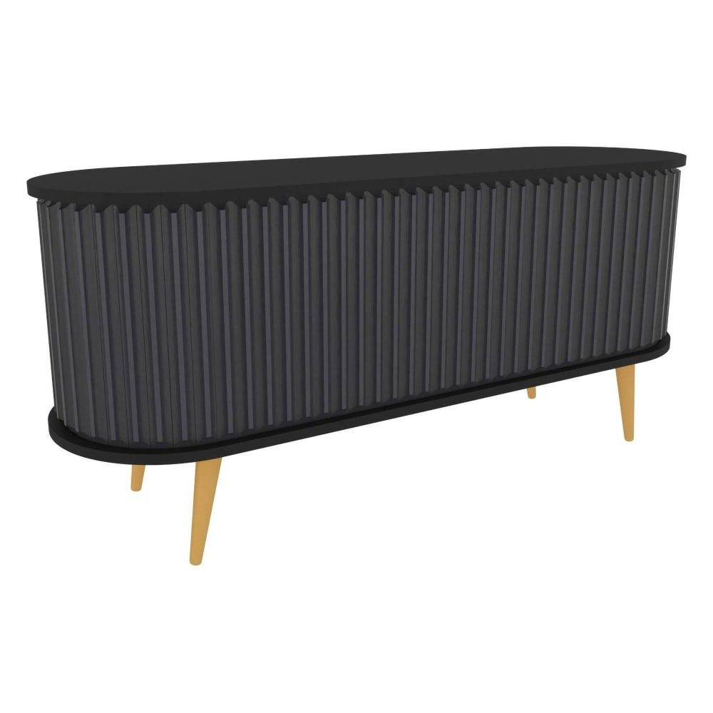 Meuble tv effet bois noir, anthracite 140x43 cm - Maisons du Monde