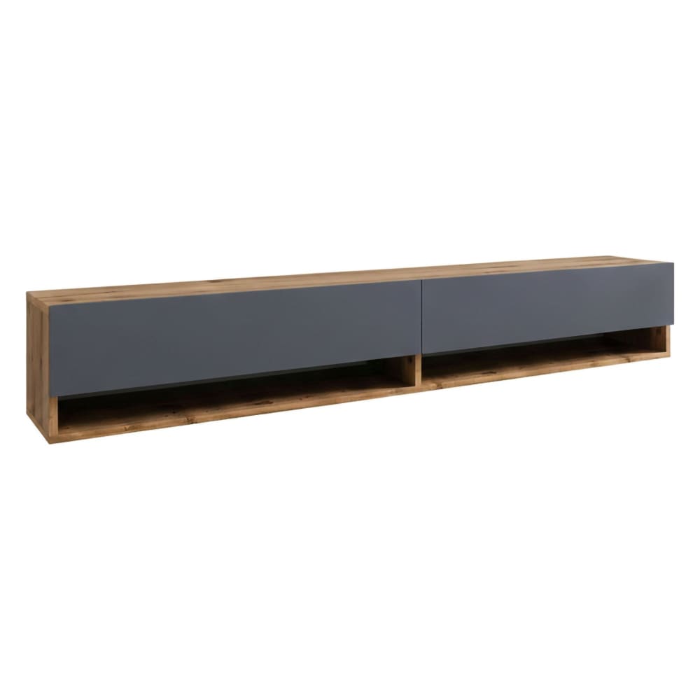 meuble tv effet bois - anthracite
