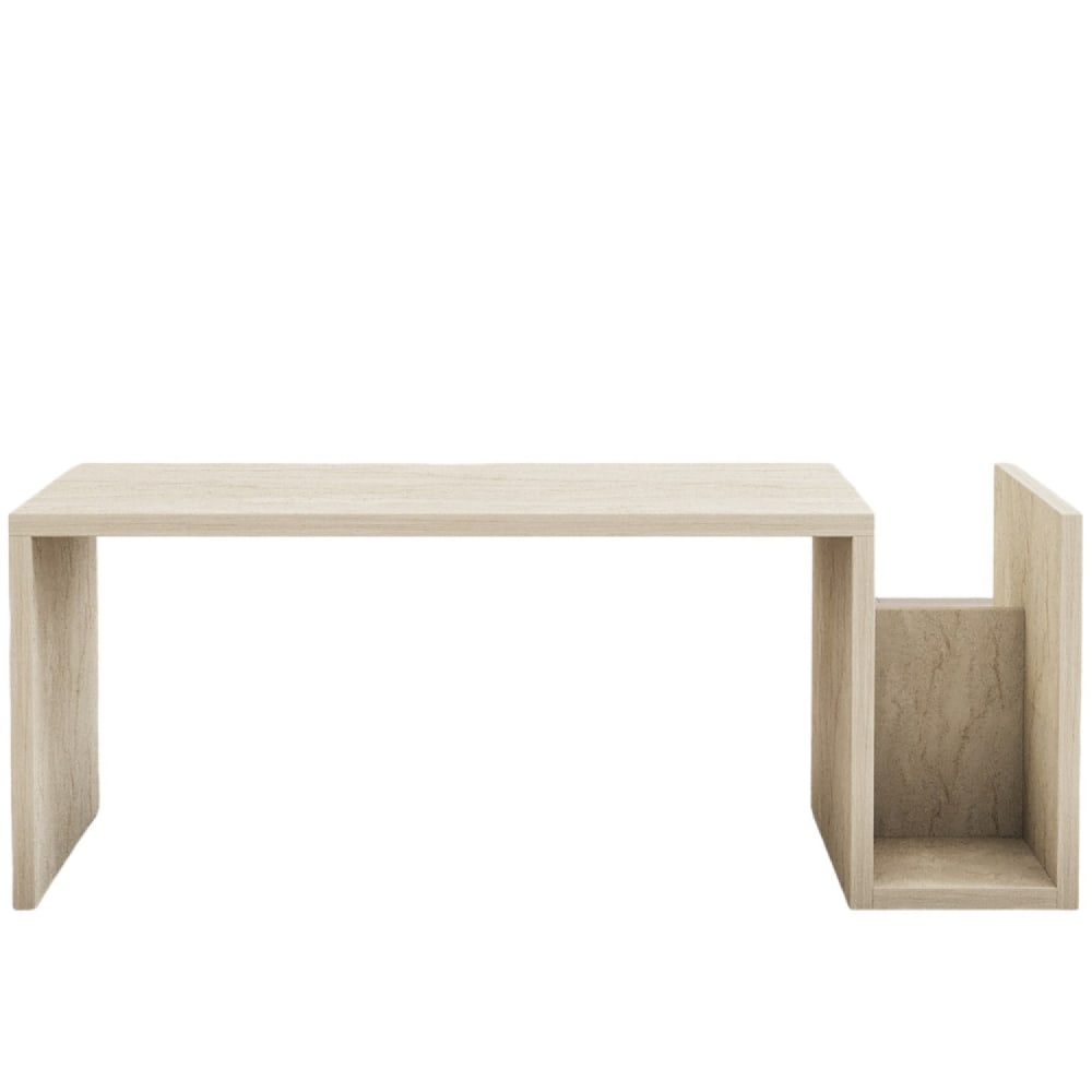 Table basse en bois effet pierre avec porte magazines - Maisons du Monde