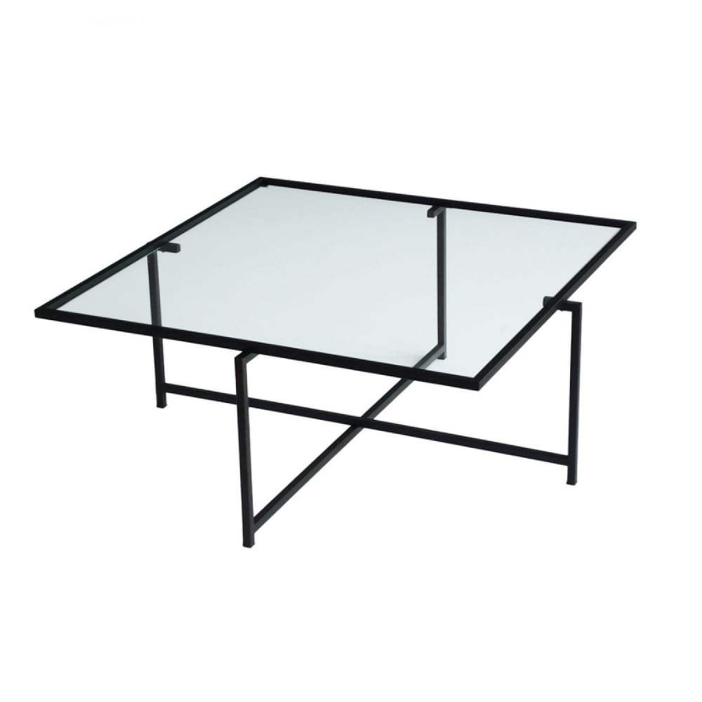 Table basse design noire en verre