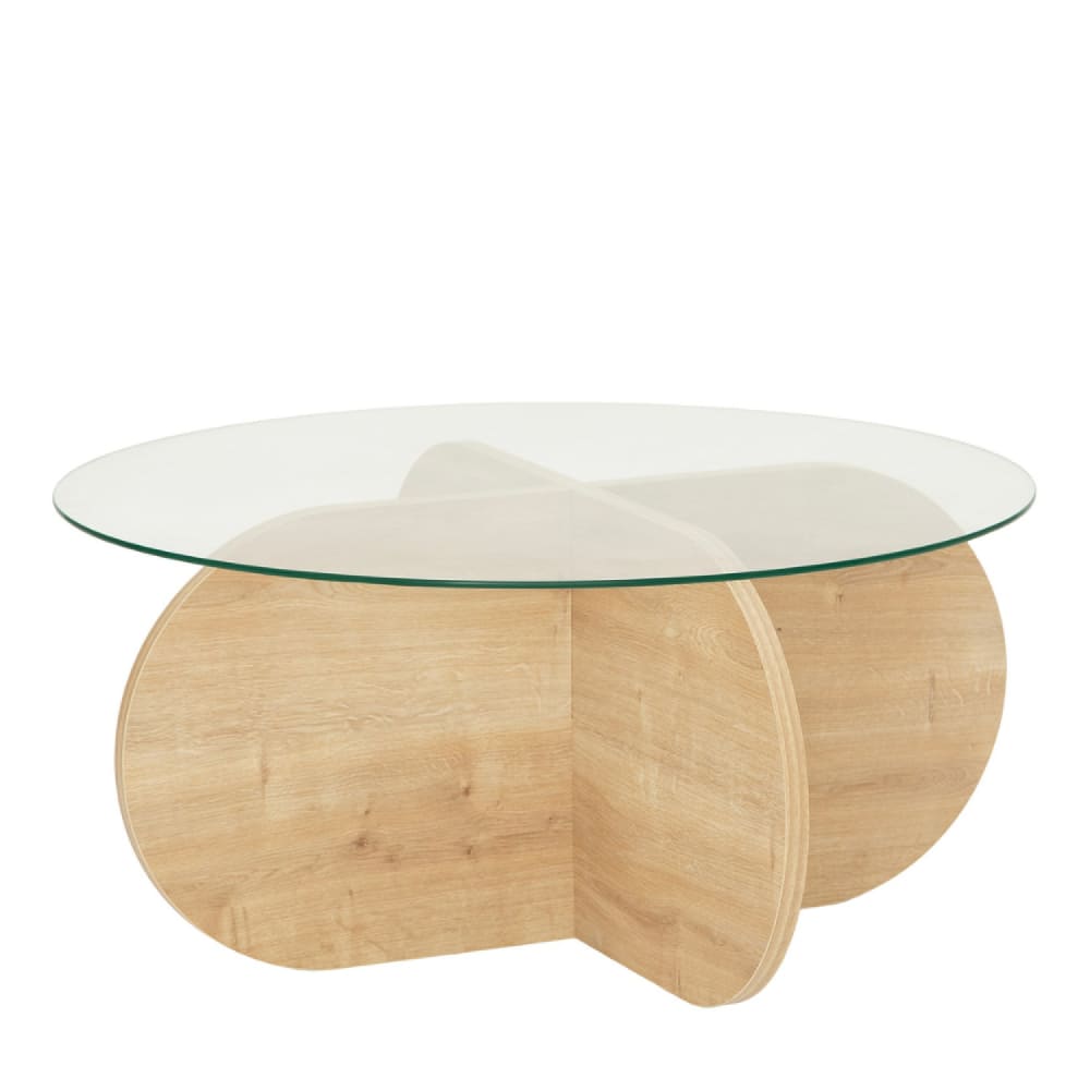 Table basse en bois et plateau en verre - Maisons du Monde