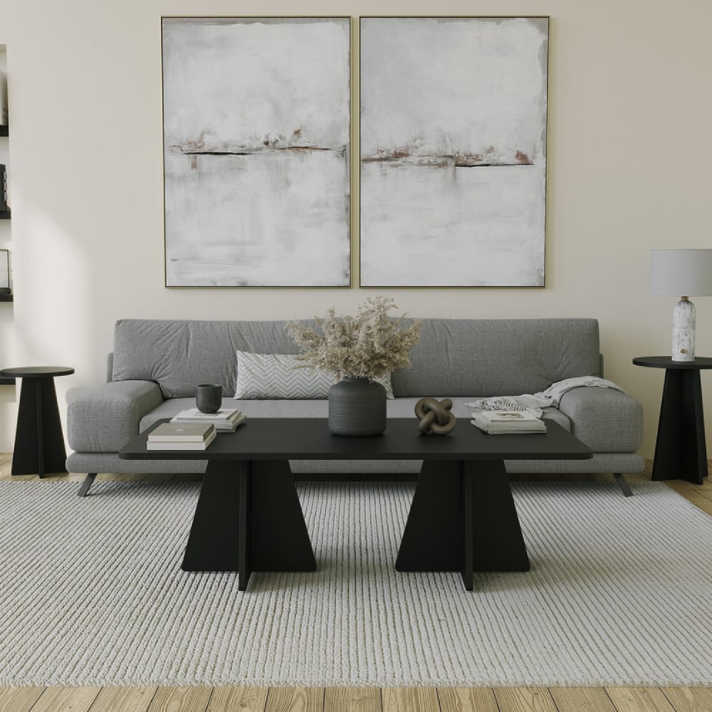 Concept Usine Design-Couchtisch in Schwarz style modern Schwarz Spanplatte