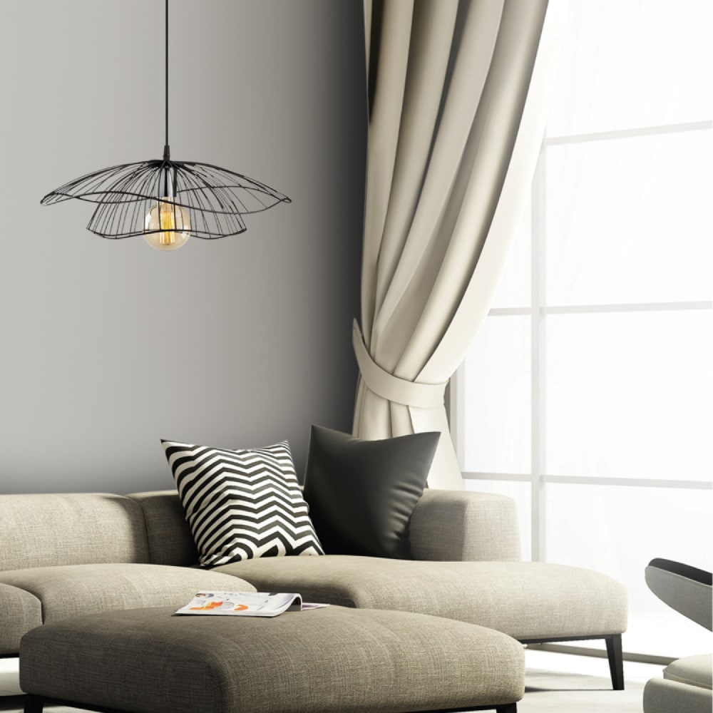 Suspension filaire noire — vue 3