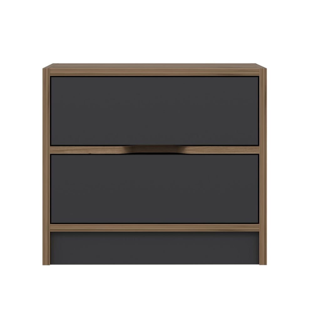 Table de chevet bois et gris 2 tiroirs - Maisons du Monde