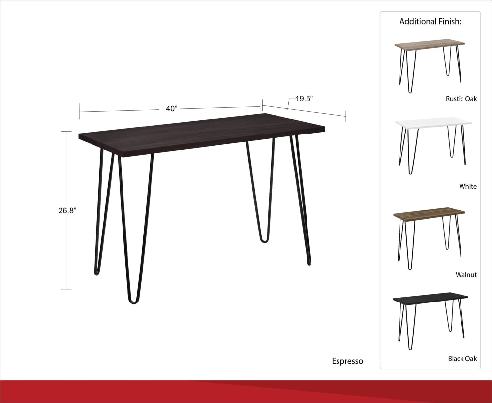 Bureau en effet noyer avec cadre en métal noir - Maisons du Monde