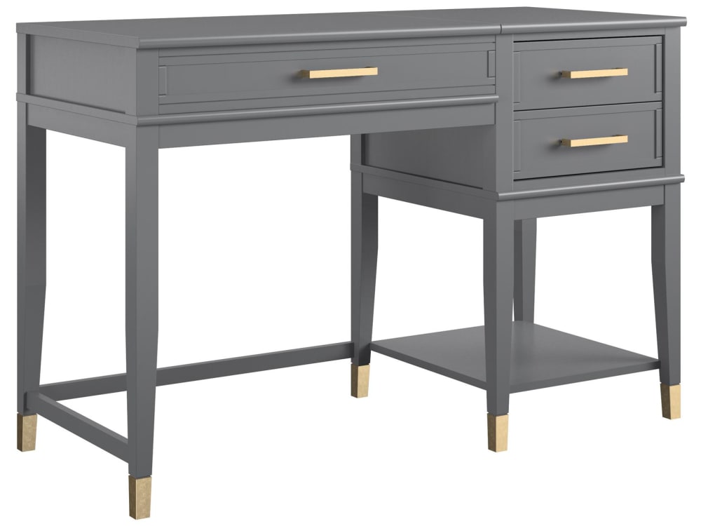 Bureau avec plateau élévateur en mélaminé gris graphite - Maisons du Monde
