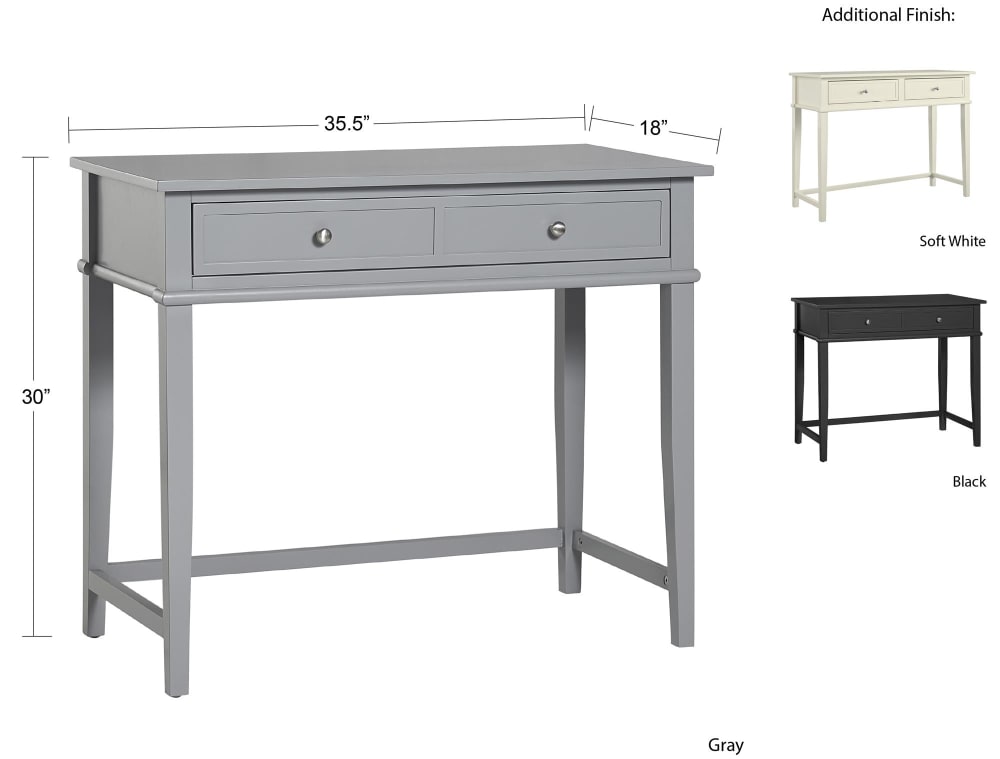 Bureau avec 1 tiroir en mélaminé noir