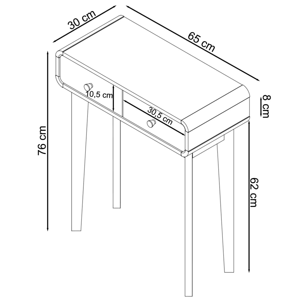 Table console avec 2 tiroirs en effet chêne blanc - Maisons du Monde