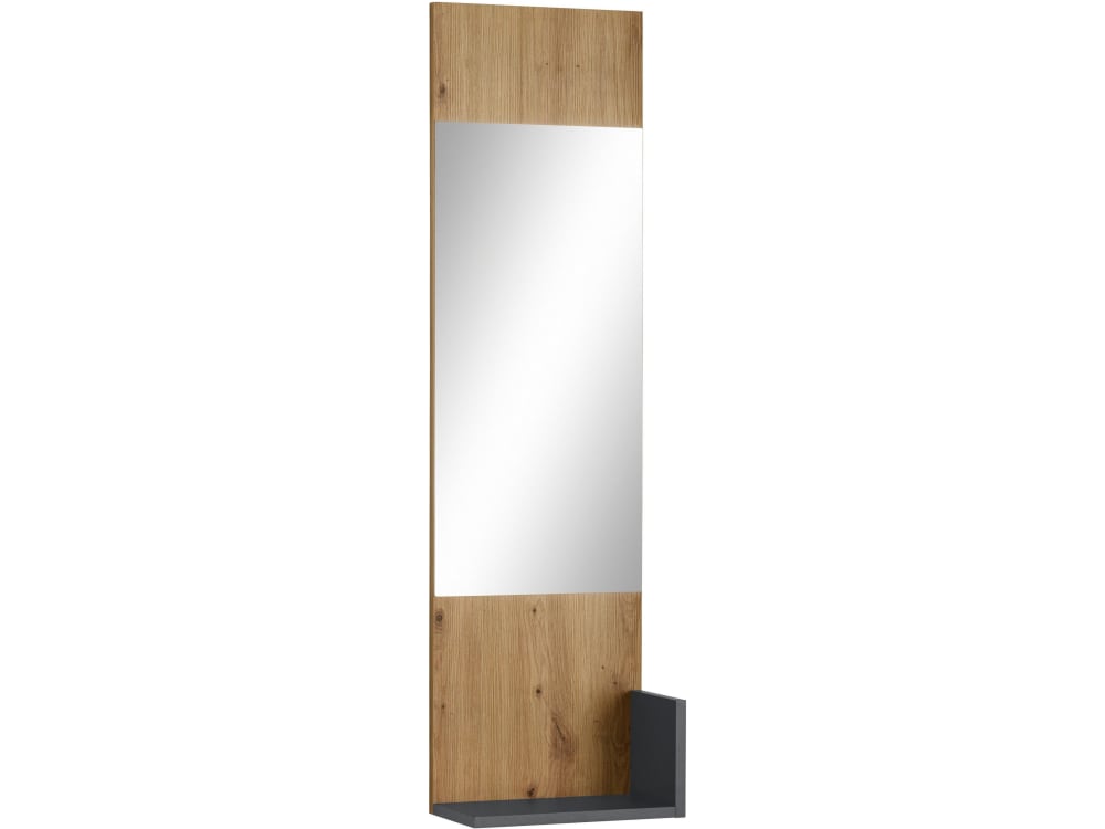 Miroir avec cadre en effet chêne anthracite