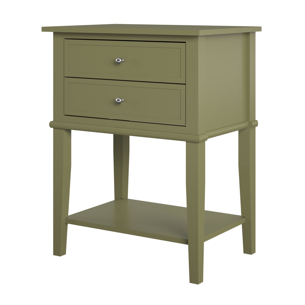 Table d’appoint avec 2 tiroirs en mélaminé vert olive - Maisons du Monde