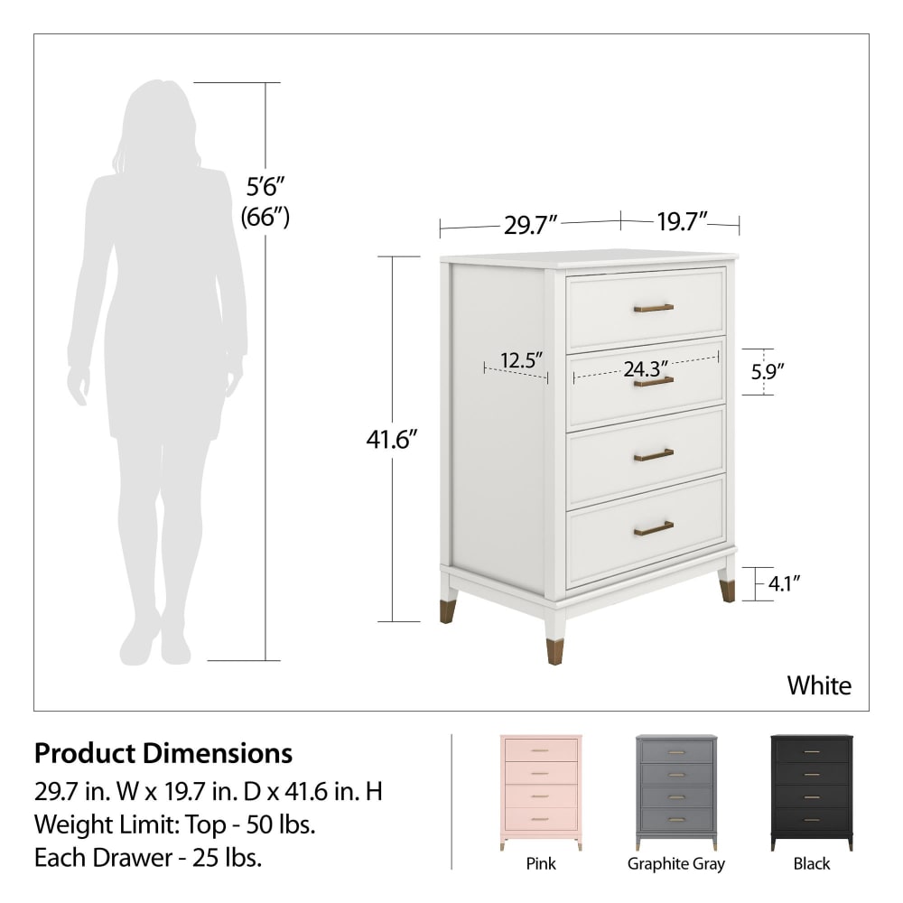 Commode avec 4 tiroirs en effet bois noir - Maisons du Monde