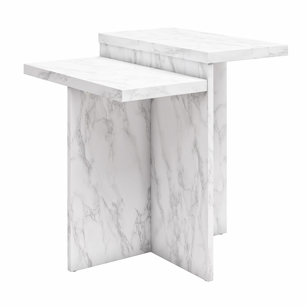 Table basse en effet marbre blanc