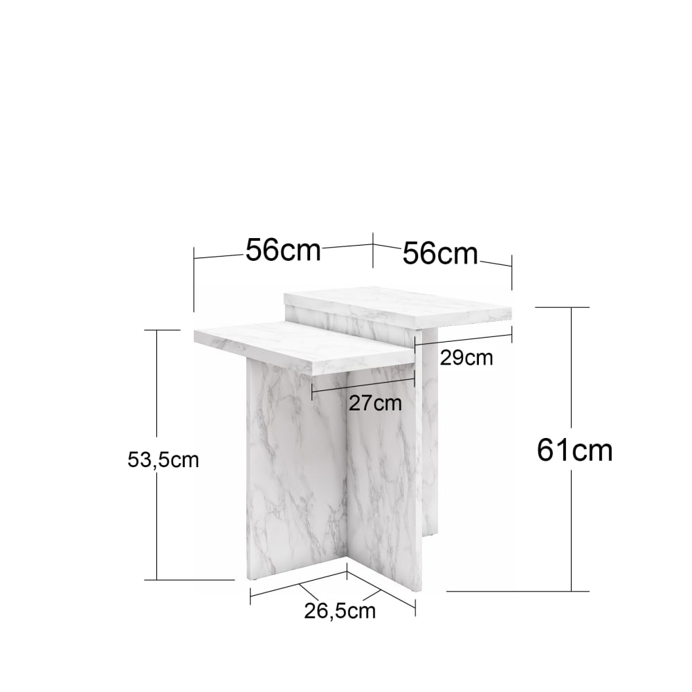 Table basse en effet marbre blanc - Maisons du Monde