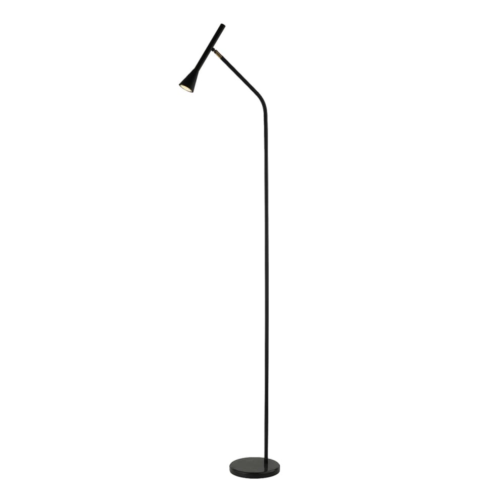 Lampadaire en métal et marbre noir et doré 150 cm