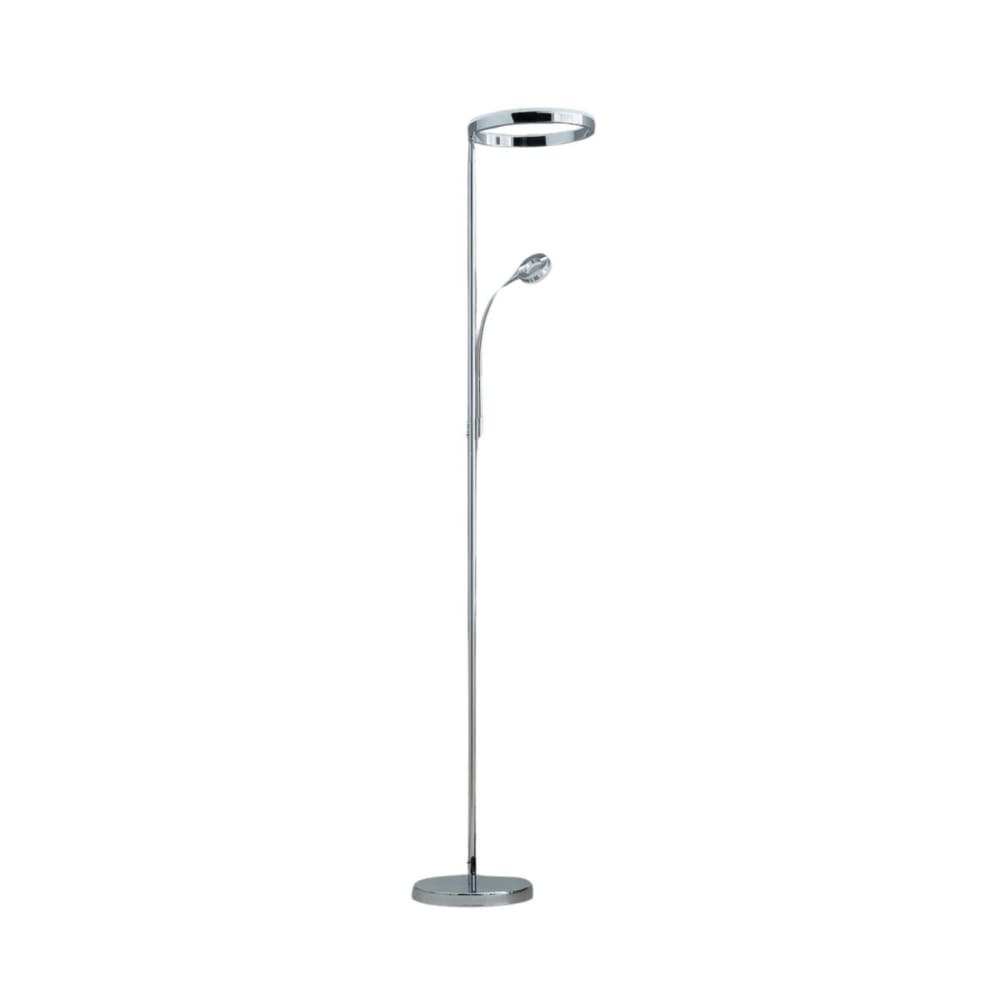 Lampadaire en métal, aluminium et acrylique argenté / chromé 180 cm