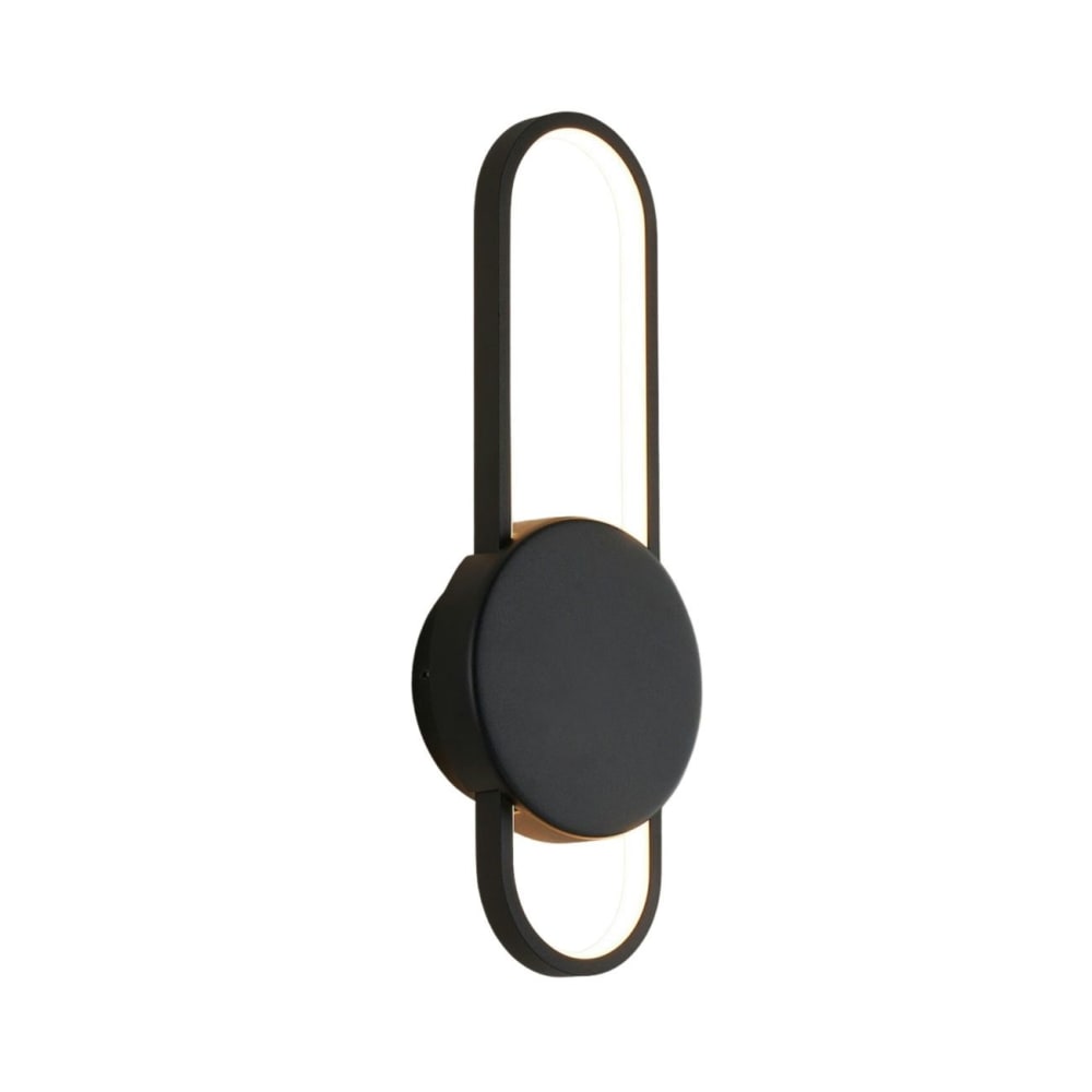 Applique en acier, aluminium et silicone Noir 40 cm