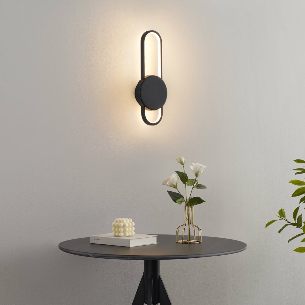 Applique en acier, aluminium et silicone noir 40 cm - Maisons du Monde