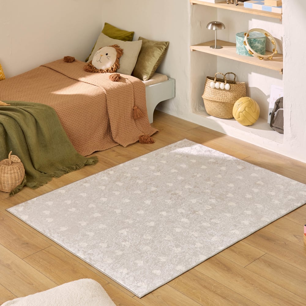 Nazar Kinderteppich, maschinenwaschbar, mit Herzmotiv - Beige - 160x230 style modern BEIGE PES - POLYESTER Kinder
