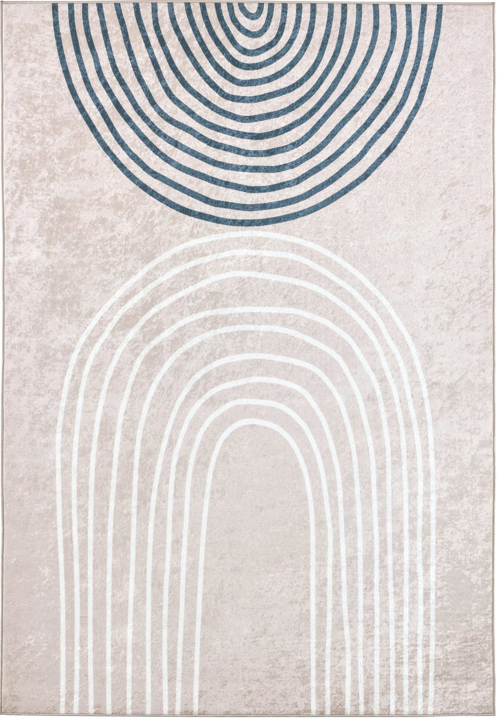 Tapis lavable en machine à motif arc en ciel - Beige - 120x160