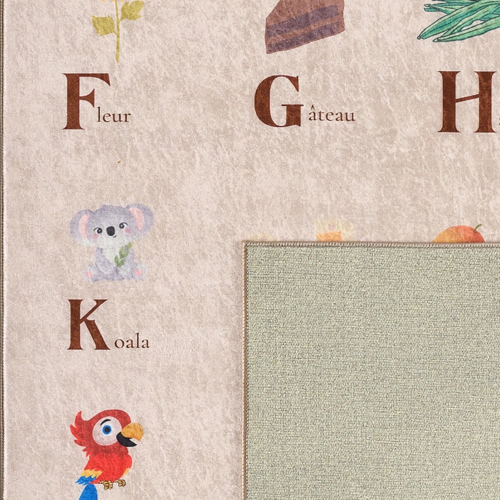 Tapis enfant lavable en machine à motif alphabet - Beige - 120x160 (Nazar) - Image 2