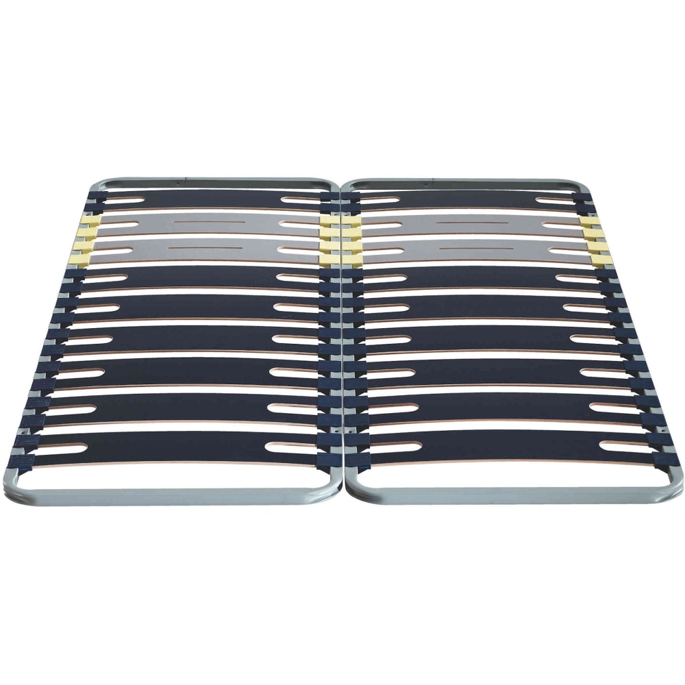 Cadre à lattes en métal 3 zones gris 2x80x200