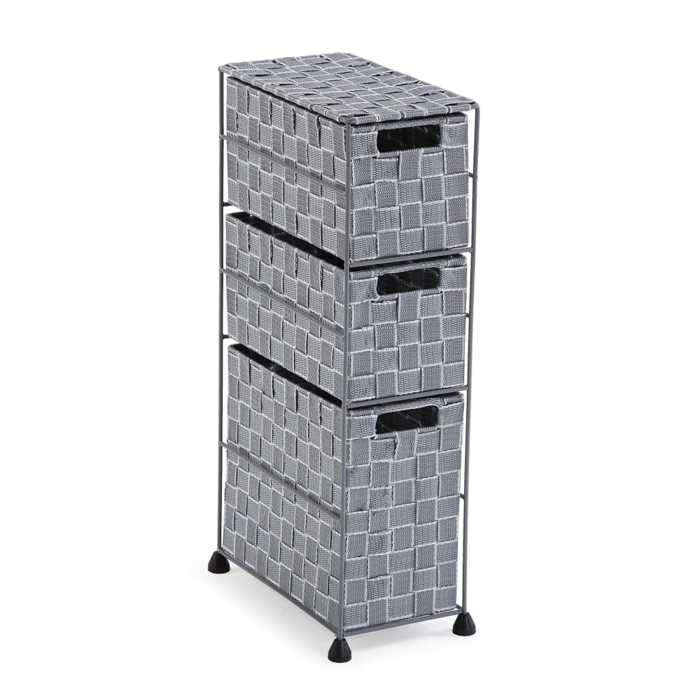 Etagère de salle de bain avec 3 paniers gris Etagère de salle de bain avec 3 paniers gris