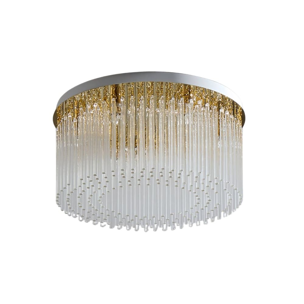 Plafonnier en verre Transparent et doré 42 cm