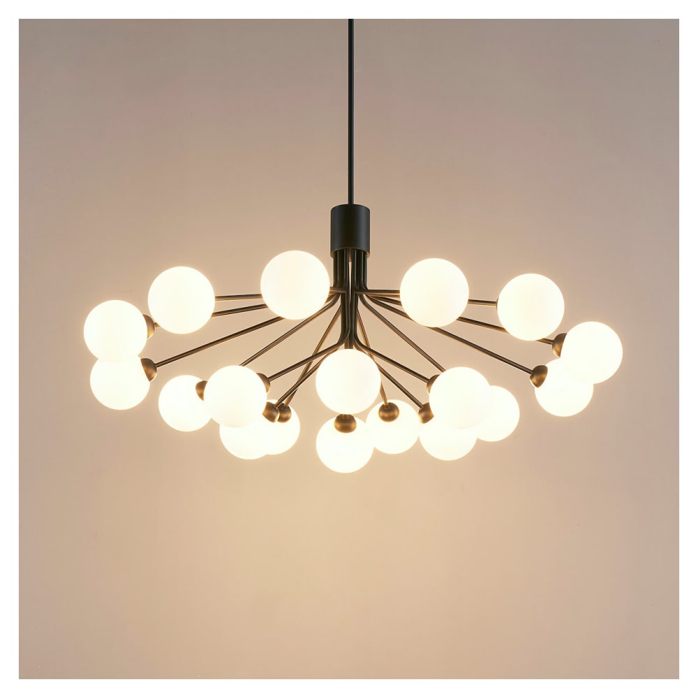 Lustre en verre noir et blanc 110 cm — vue 4
