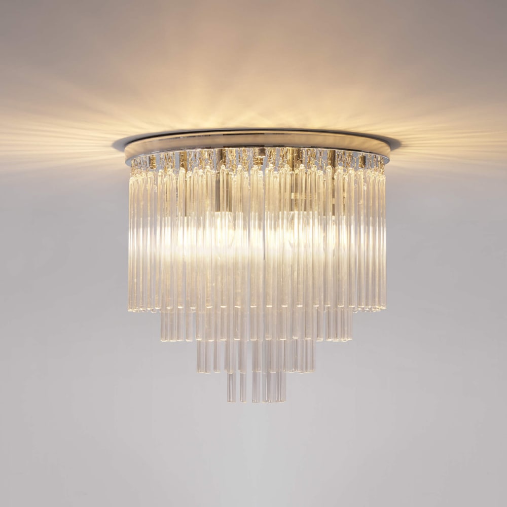 Plafonnier en verre transparent et chromé 42 cm — vue 4