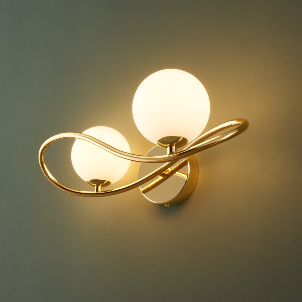 Applique en verre blanc et doré 37.5 cm - Maisons du Monde