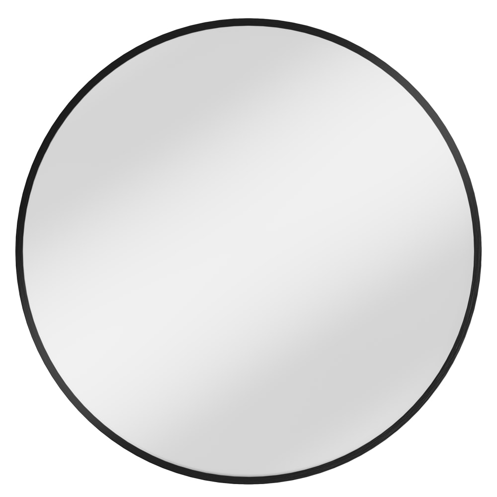 Miroir rond diamètre 50 cm cadre en métal noir