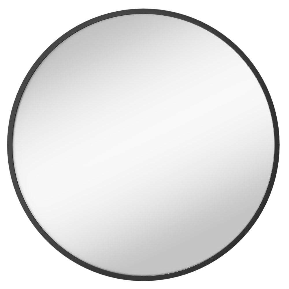 Miroir rond diamètre 40,7 cm cadre en métal noir