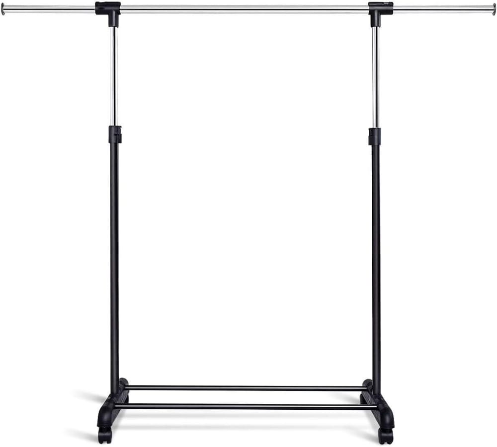 Giantex Kleiderständer aus Legierter Stahl 140 x 42 x 170 cm, Schwarz Schwarz Metall