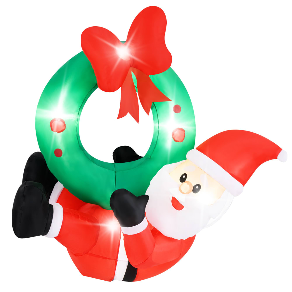 Giantex Weihnachtskranz aus Polyestergewebe 120 x 50 x 120 cm, Mehrfarbig Mehrfarbig Pes - Polyester
