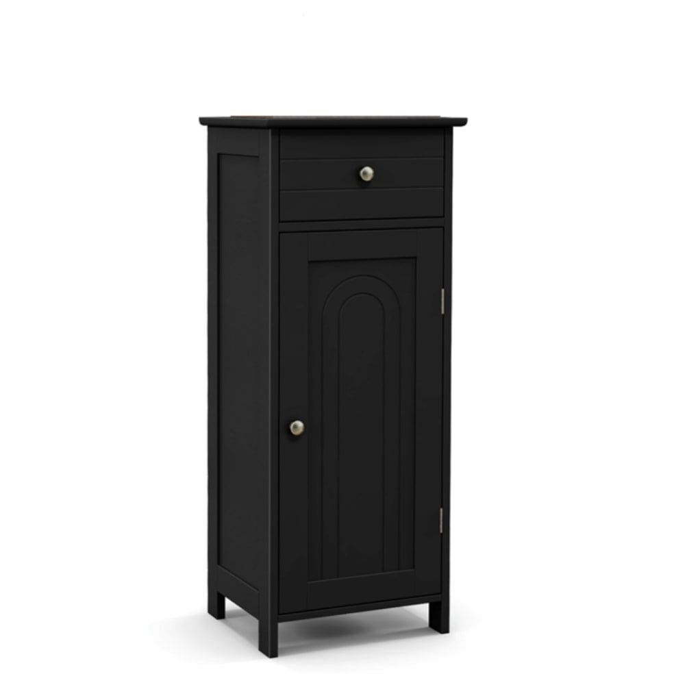 Giantex Badschrank aus Holz 35x30x87cm, schwarz - Holz