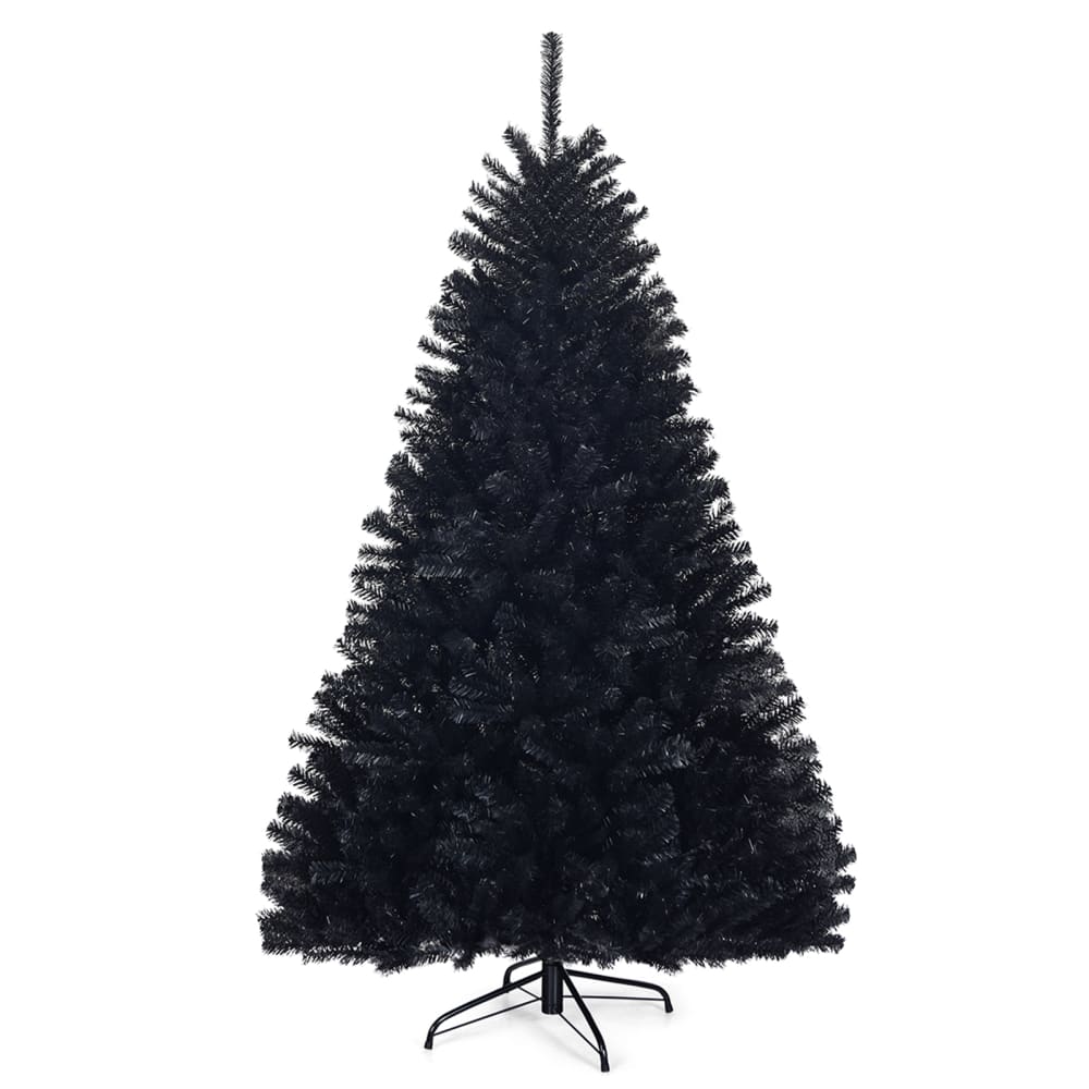 Giantex Künstlicher Weihnachtsbaum aus PVC 225 cm, Schwarz Schwarz Pvc - Polyvinlychlorid