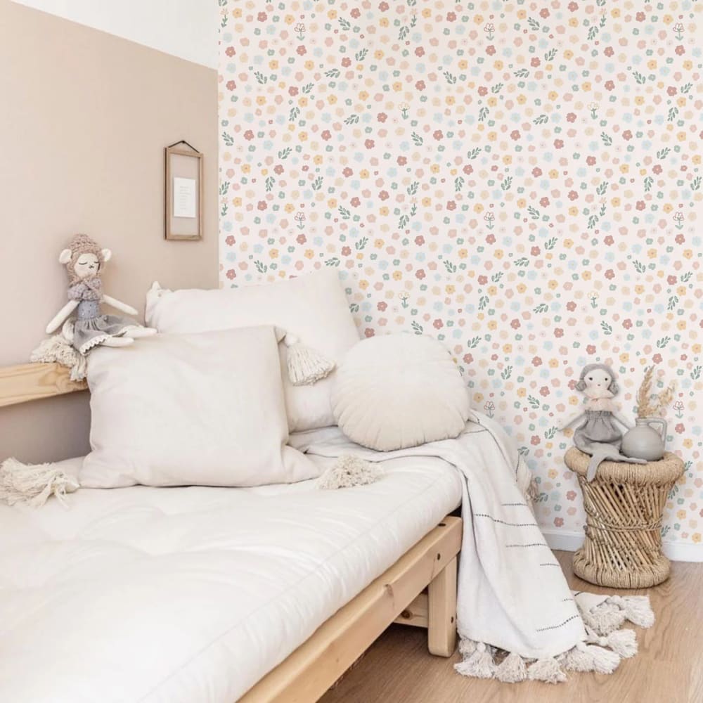 Decochic Selbstklebende Vinyl-Tapete Happy Farm Flower Mehrfarbig 50x300 cm MEHRFARBIG PVA - POLYVINYLACETAT Kinder