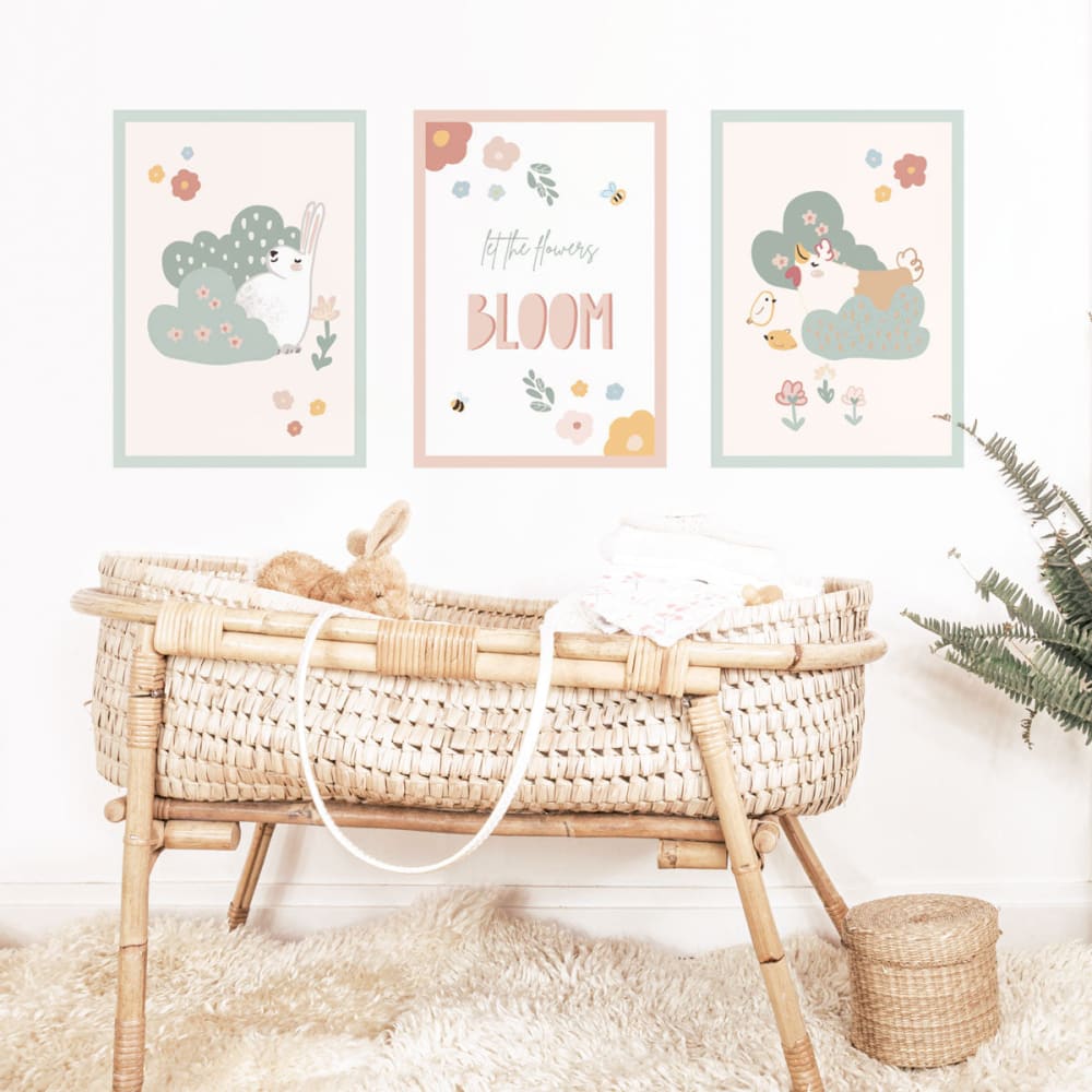 Kunstdruck-Set (3er-Set) Happy Farm Mehrfarbig 21x29,7 cm -