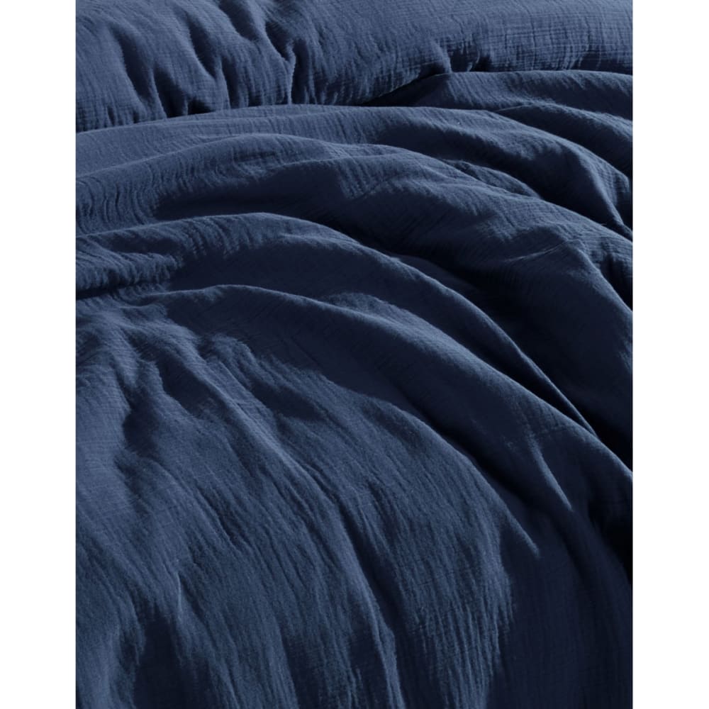 Drap housse 140x190 cm gaze de coton marine — vue 3