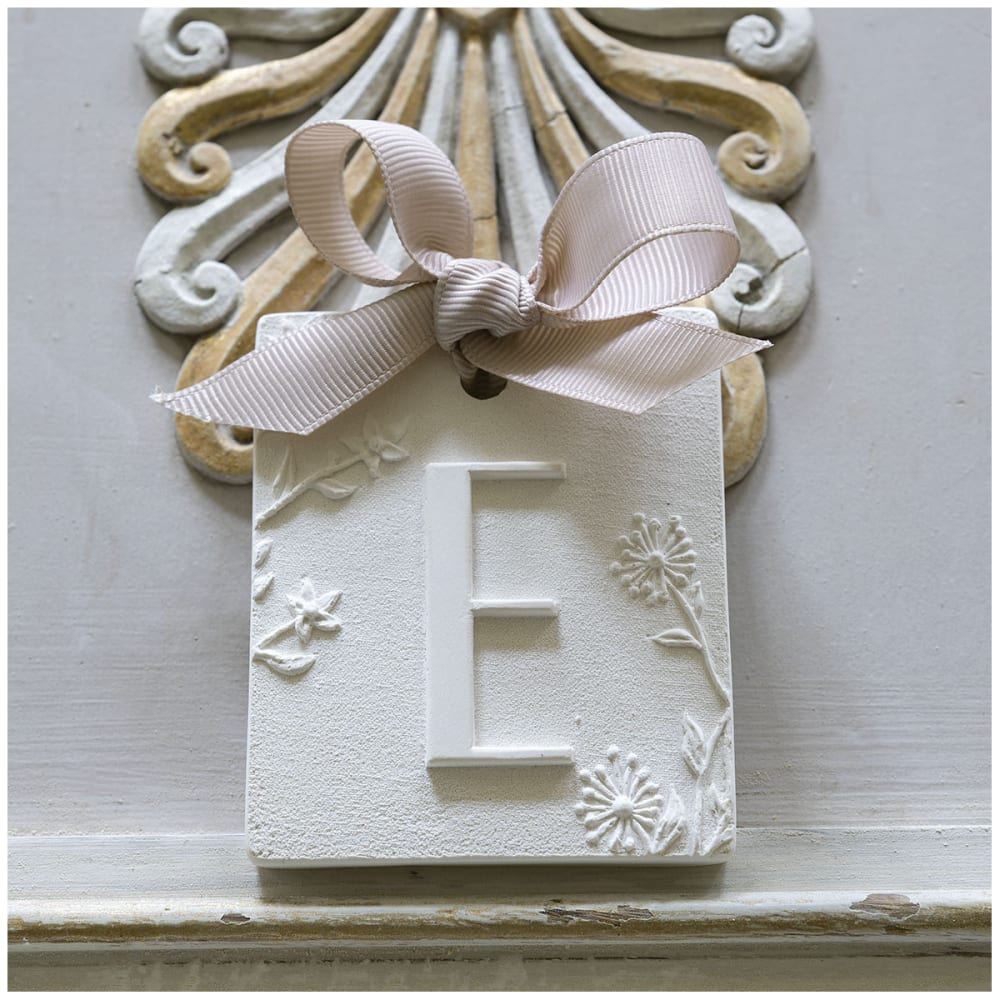 Décor parfumé lettre e - voile de lin — vue 3