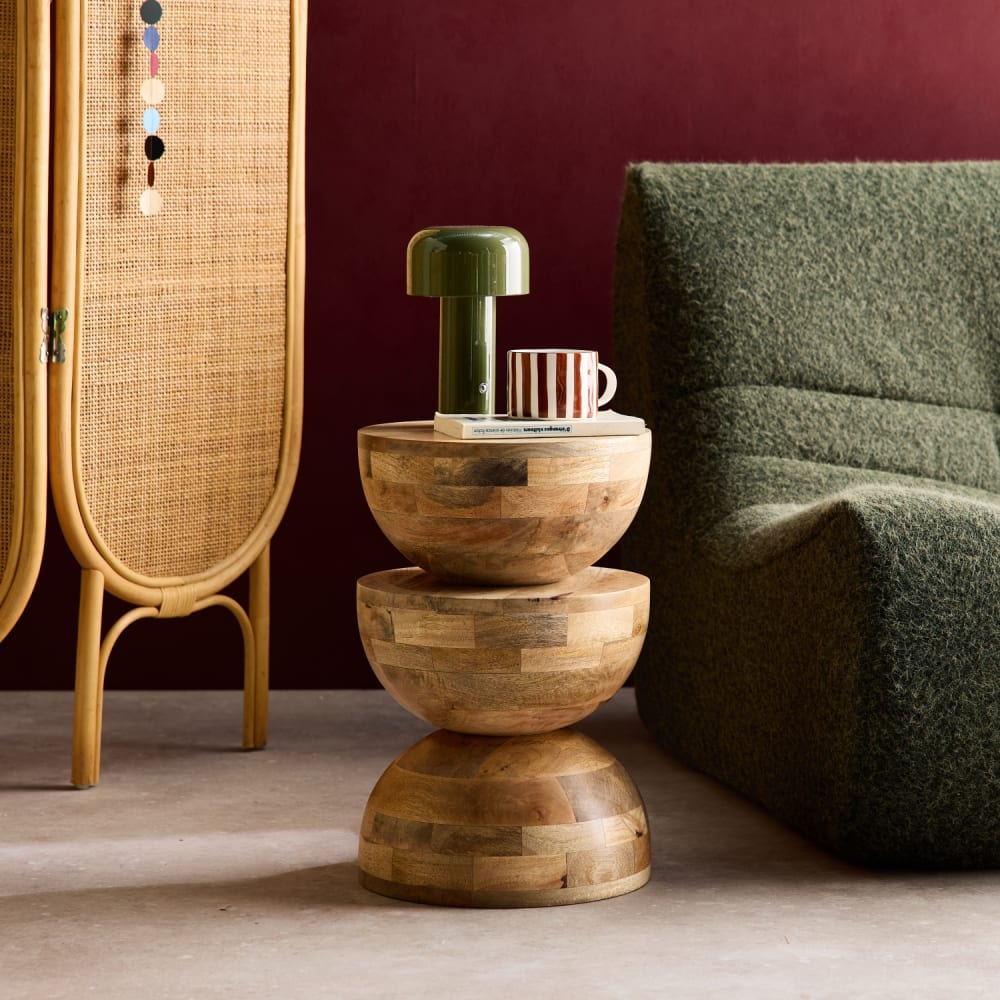 sweeek Table d'appoint en bois de manguier naturel d30 style contemporain Beige Bois - 30x45x30cm