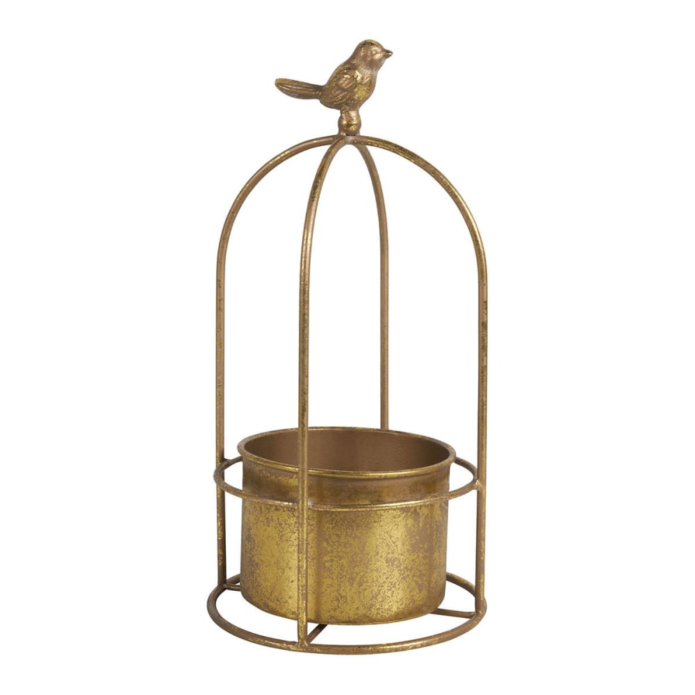 Cache-pot cage à oiseau en métal metal - 18 x 34 cm