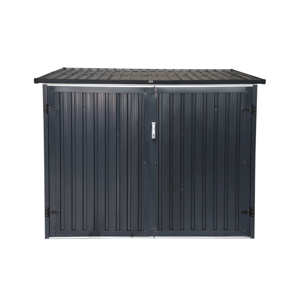 Abri à vélo, rangement 4 vélos, gris en acier galvanisé