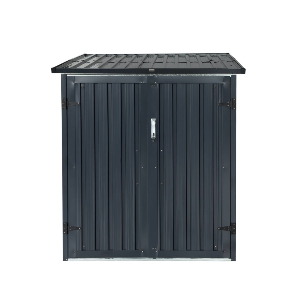 Abri à vélo, rangement 2 vélos, gris en acier galvanisé