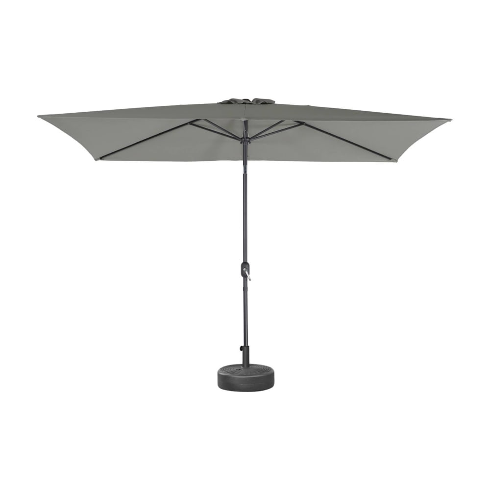Parasol droit rectangulaire 2x3m, orientable, kaki, mât central i