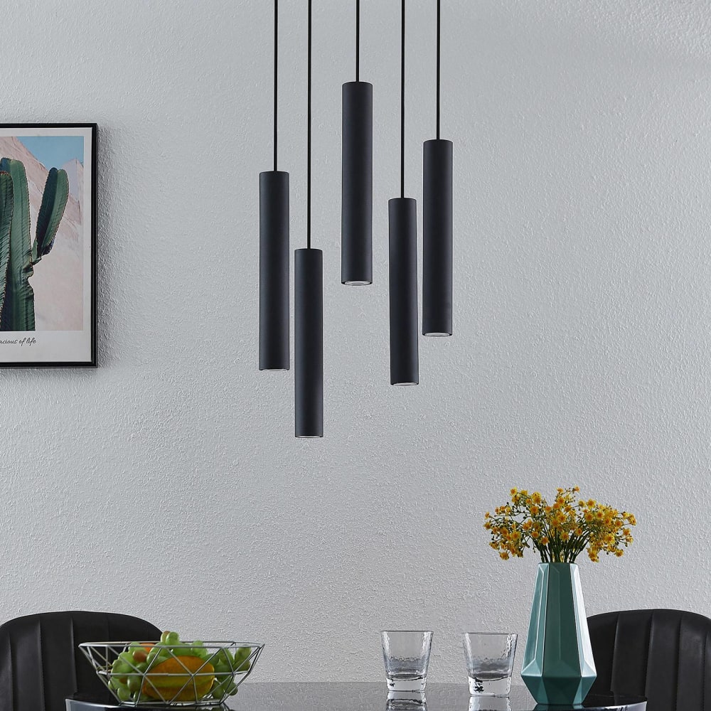 Lindby Pendelleuchte aus Metall, schwarz style modern - Metall