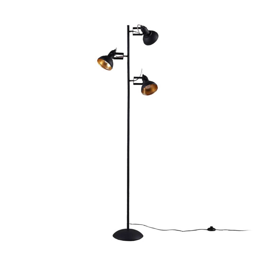 Lindby Stehlampe aus Metall, schwarz style industrial - Metall