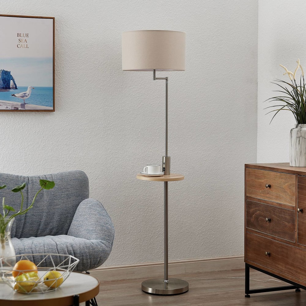 Lampadaire tissu en métal gris - Maisons du Monde